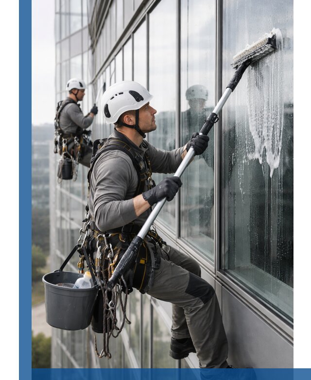 Высотная мойка сплошного остекления с выездом в Чите