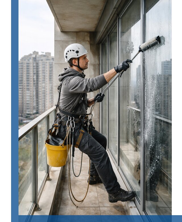 Профессиональная мойка балконного остекления в Чите