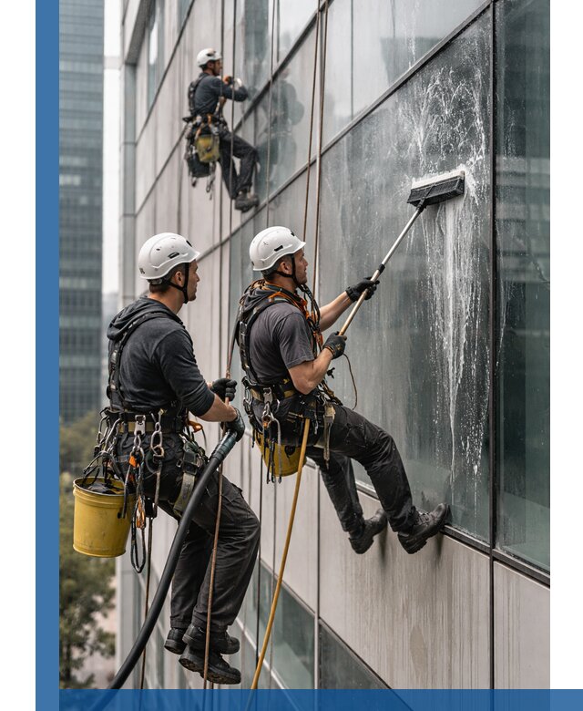 Профессиональная высотная мойка фасадов зданий в Чите