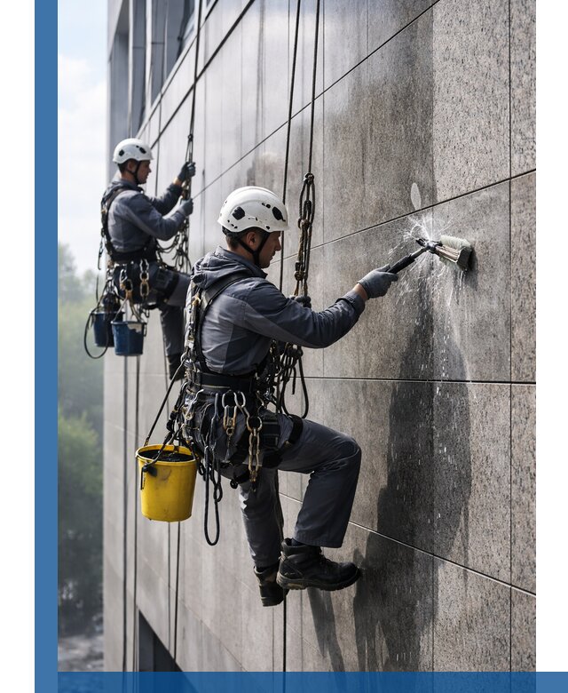 Профессиональная мойка фасада из керамогранита в Чите