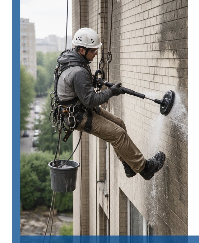 Очистка фасада от копоти в Чите профессионально и безопасно