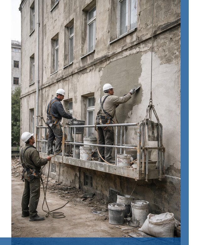 Капитальный ремонт фасада в Чите от 4347 р. | ВЫСОТНИК-Чта