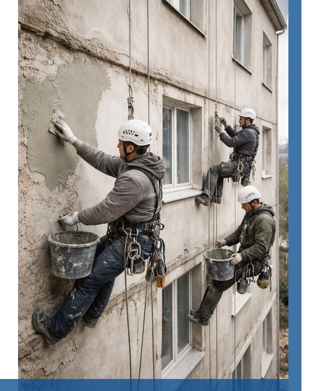 Ремонт штукатурного фасада в Чите от 776 р. под ключ | ВЫСОТНИК-Чта