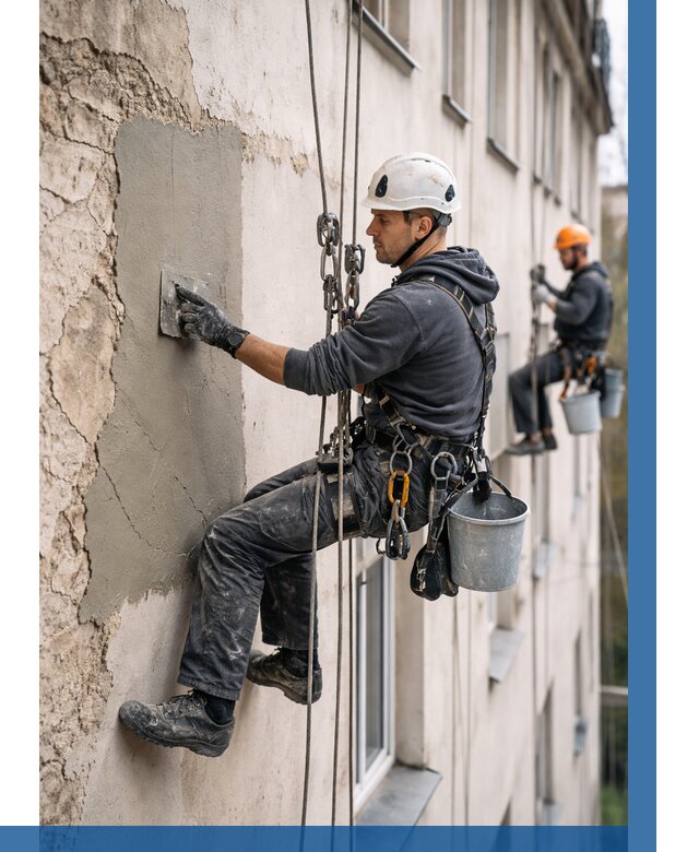 Восстановление штукатурки фасада в Чите от 1242 р. | ВЫСОТНИК-Чта