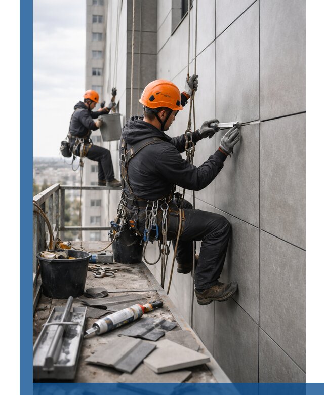 Профессиональный ремонт фасада из керамогранита в Чите