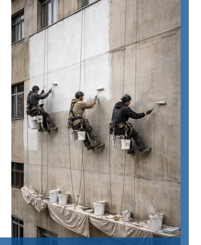 Покраска бетонного фасада в Чите от 362 р за м2 | ВЫСОТНИК-Чта