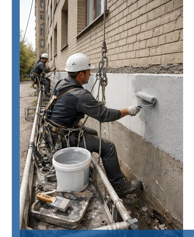 Окраска цоколя здания в Чите профессионально и надежно