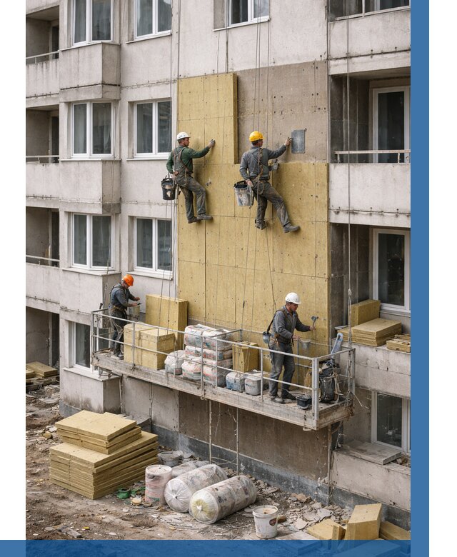 Утепление фасада минватой в Чите от 1553 р. | ВЫСОТНИК-Чта