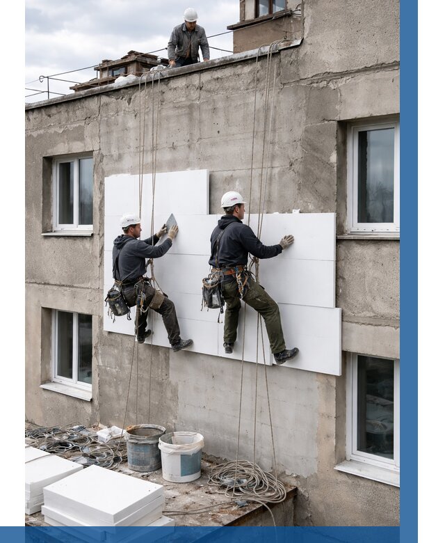 Утепление фасада пенополистиролом в Чите от 1863 р. | ВЫСОТНИК-Чта