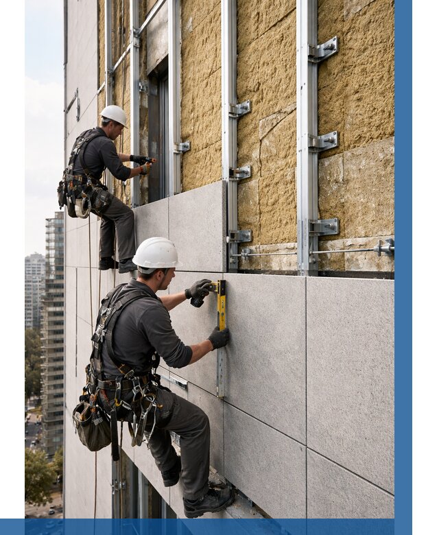 Монтаж вентилируемого фасада в Чите от 3623 р. | ВЫСОТНИК-Чта