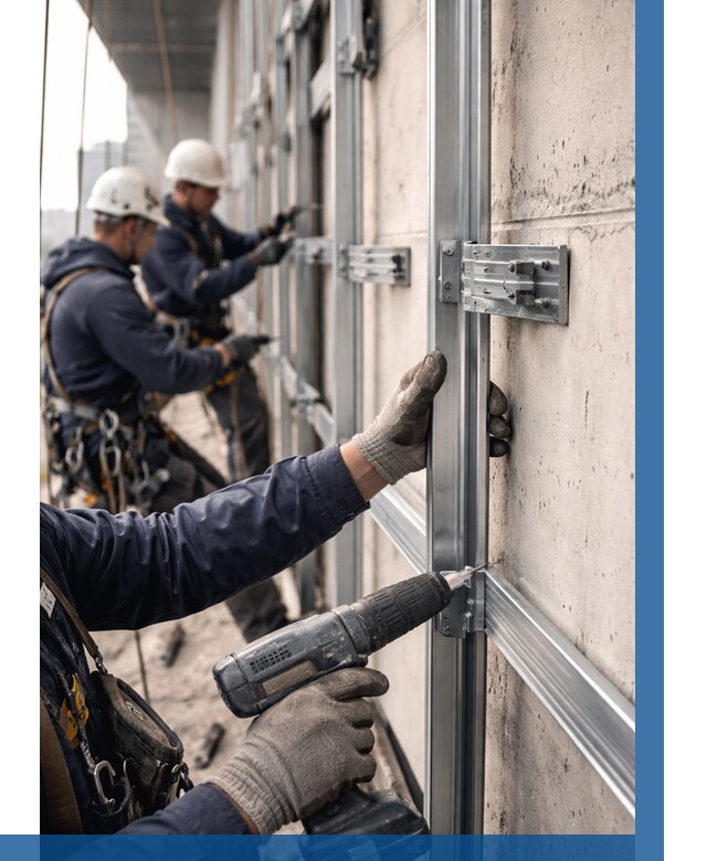 Монтаж подсистемы вентфасада в Чите от 880 р. | ВЫСОТНИК-Чта