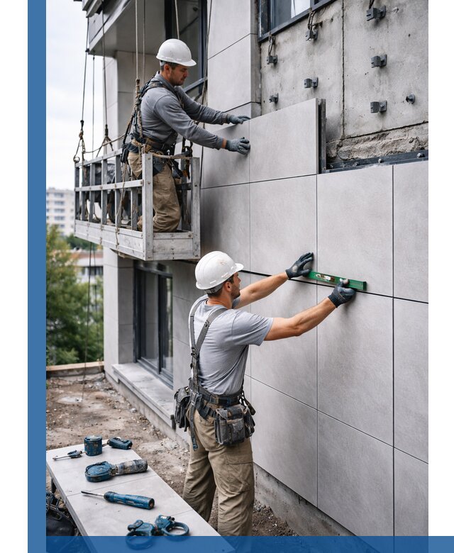 Монтаж керамогранита на фасад в Чите под ключ с гарантией качества