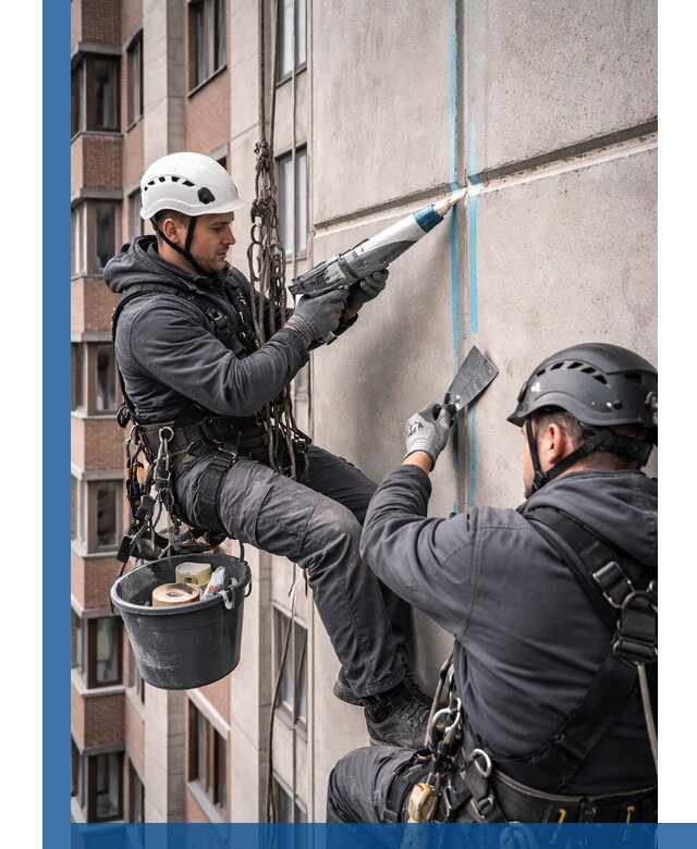 Вторичная герметизация швов фасада и кровли в Чите
