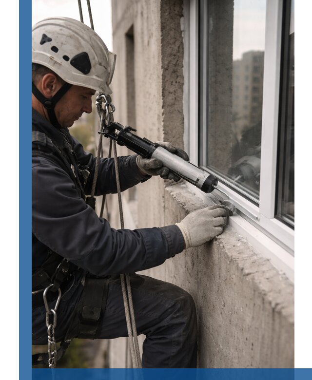 Герметизация оконных швов снаружи в Чите профессионально