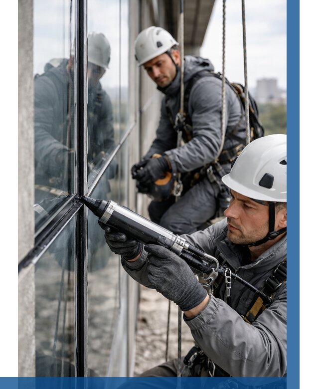 Герметизация витражных швов в Чите от 673 р. | ВЫСОТНИК-Чта