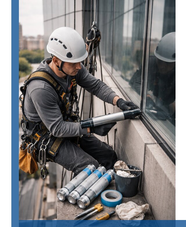 Герметизация стыков витража в Чите для герметичных фасадов