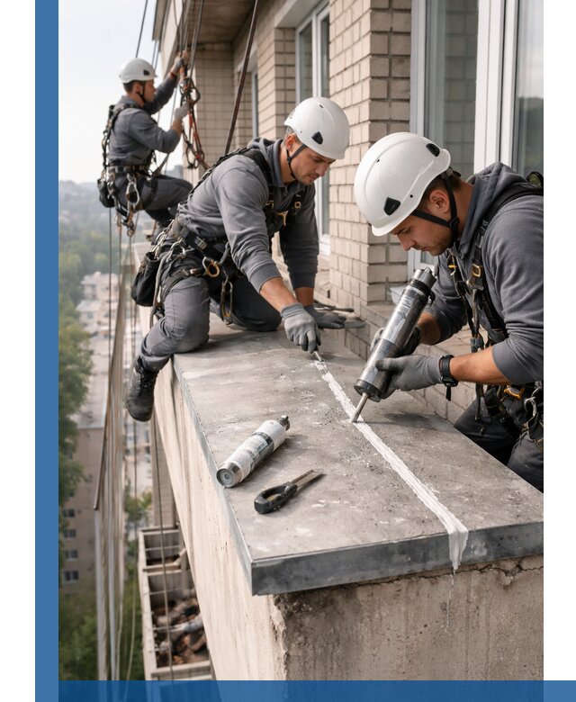 Герметизация балконного козырька в Чите профессионально