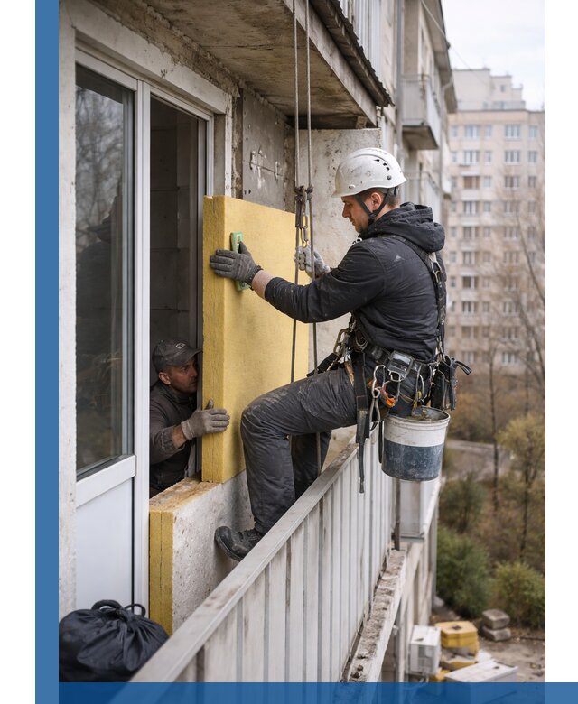 Профессиональное утепление балкона снаружи в Чите под ключ