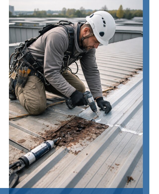 Ремонт профнастила на кровле в Чите от 725 р. | ВЫСОТНИК-Чта