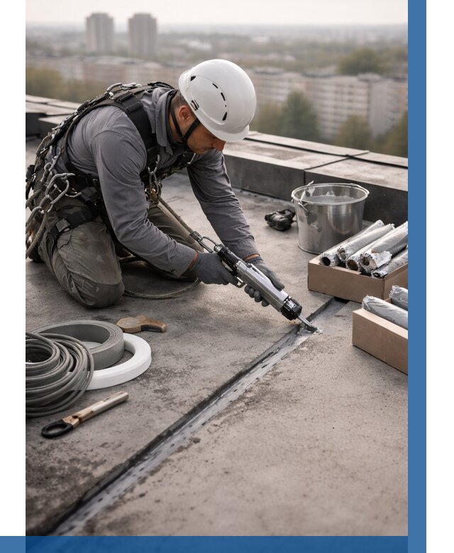 Герметизация швов кровли в Чите от 466 р./м2 | ВЫСОТНИК-Чта