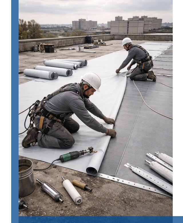 Монтаж мембранной кровли в Чите для промышленных зданий