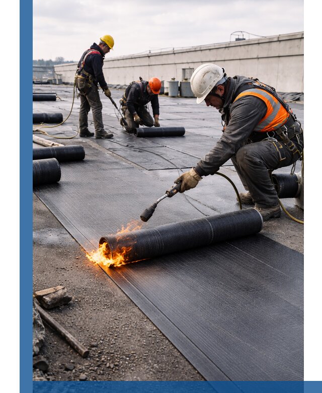 Монтаж наплавляемой кровли в Чите профессионально