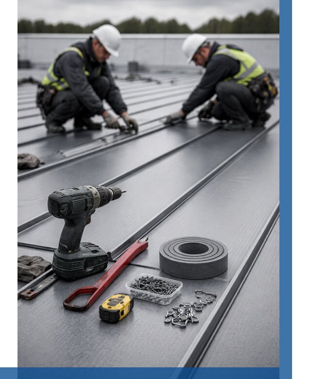 Монтаж фальцевой кровли в Чите от 1863 р. | ВЫСОТНИК-Чта