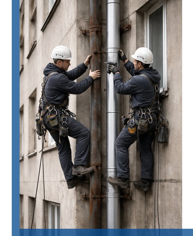 Замена водосточных труб в Чите: монтаж и демонтаж под ключ