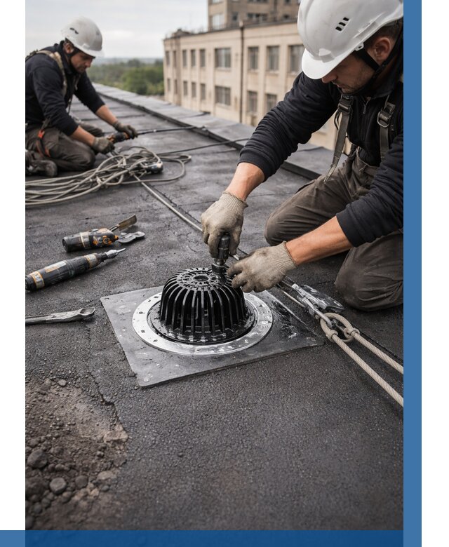 Установка водосточных воронок в Чите цена от 3623 р. | ВЫСОТНИК-Чта