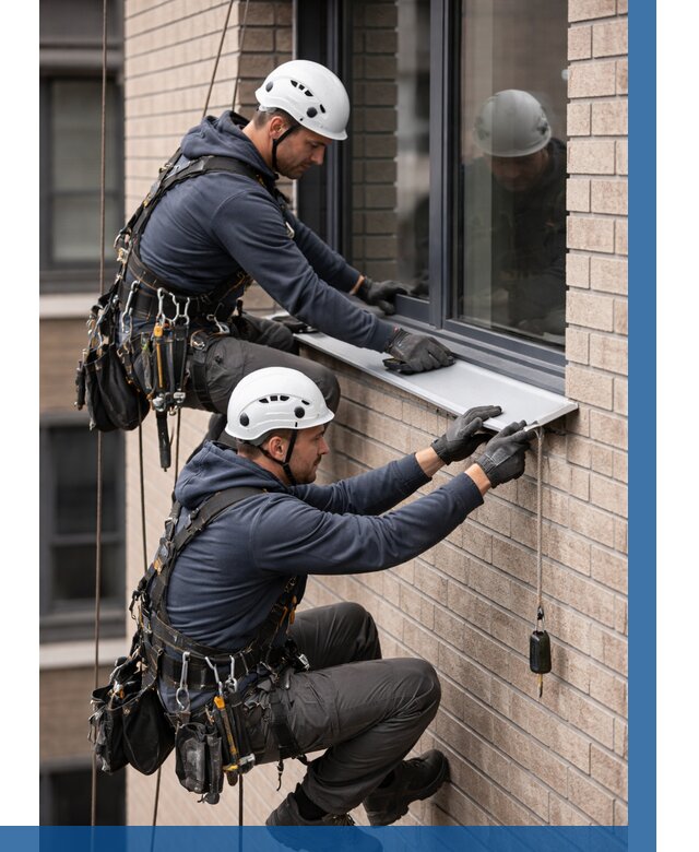 Монтаж оконных отливов под ключ в Чите от 3623 р. | ВЫСОТНИК-Чта