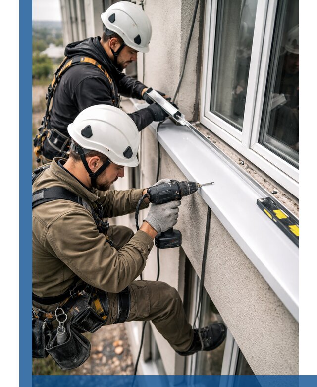 Профессиональный монтаж оконных отливов и отведения воды в Чите