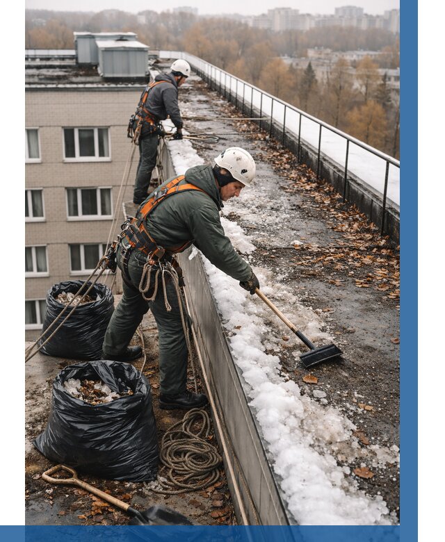 Очистка кровли по периметру в Чите от 569 р. | ВЫСОТНИК-Чта