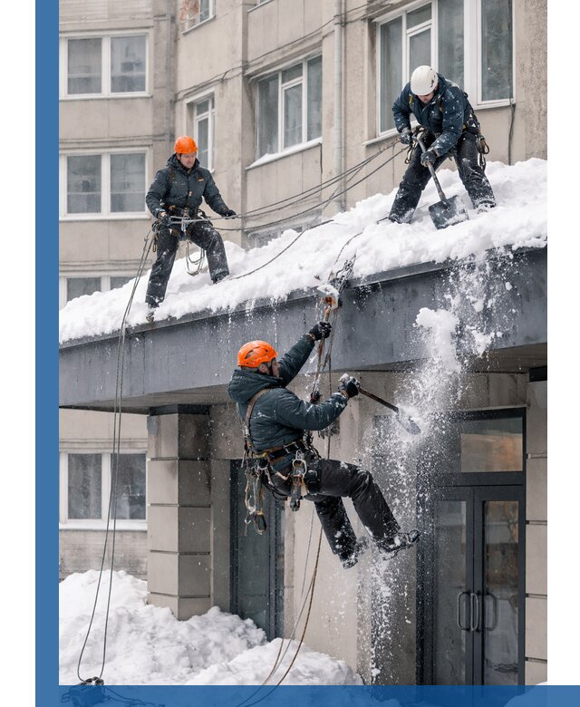 Безопасная очистка навесов от снега в Чите круглогодично