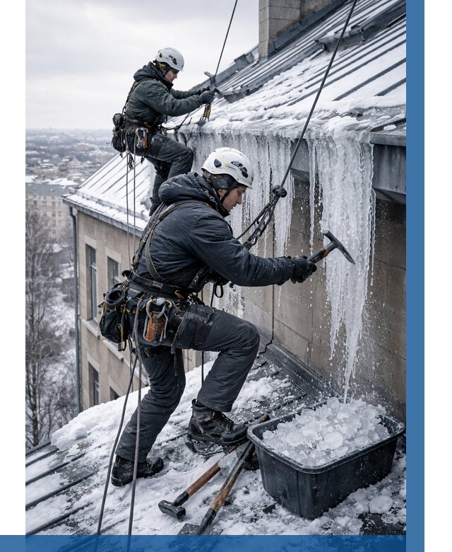 Удаление наледи с кровли в Чите от 5693 р. | ВЫСОТНИК-Чта