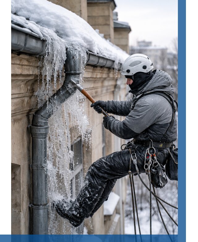 Очистка водостоков от льда в Чите от 3623 р. | ВЫСОТНИК-Чта