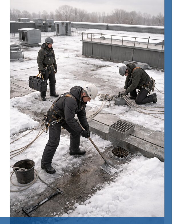 Абонентское обслуживание кровли зимой в Чите от 8280 р. | ВЫСОТНИК-Чта