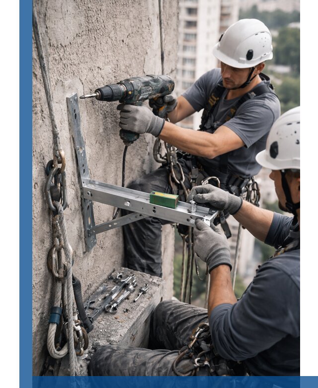 Установка кронштейнов кондиционера и крепежа в Чите