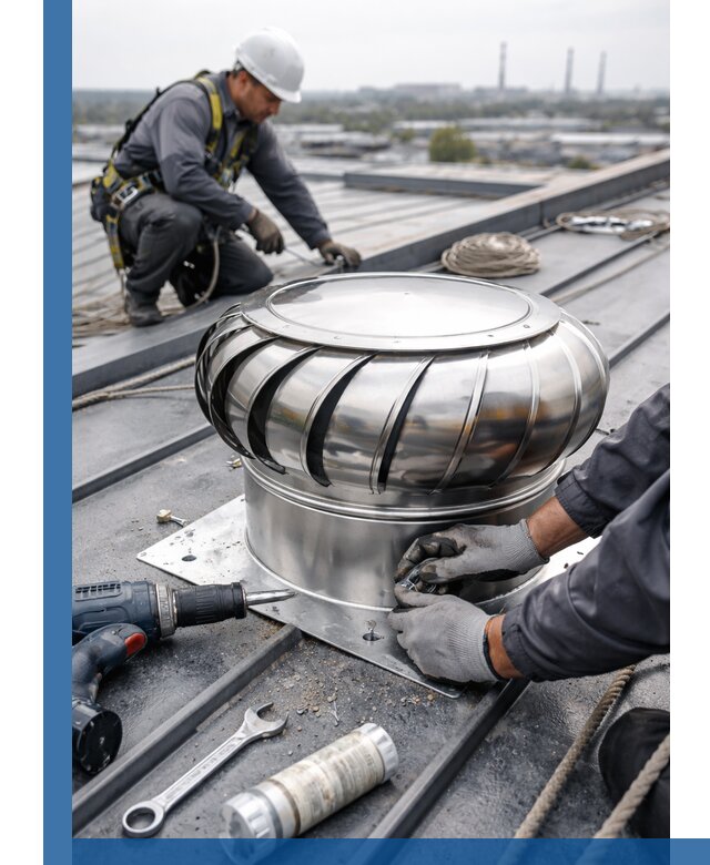 Установка дефлекторов на кровле в Чите профессионально