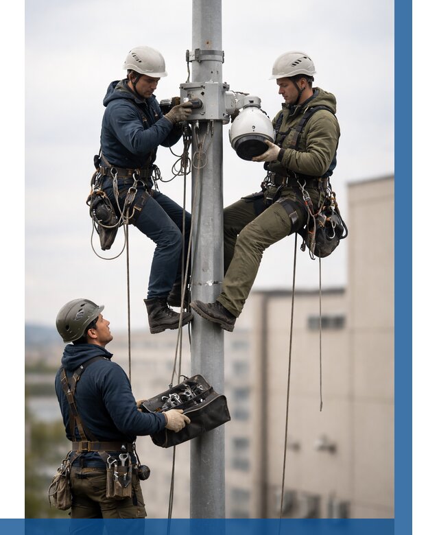 Установка видеокамер на мачте в Чите от 8798 р. | ВЫСОТНИК-Чта