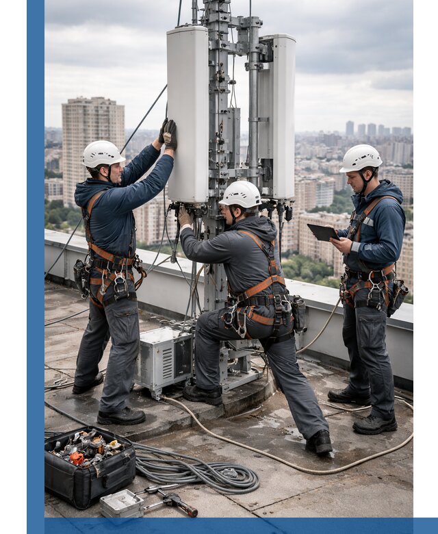 Монтаж антенн связи на крыше в Чите с вводом в эксплуатацию