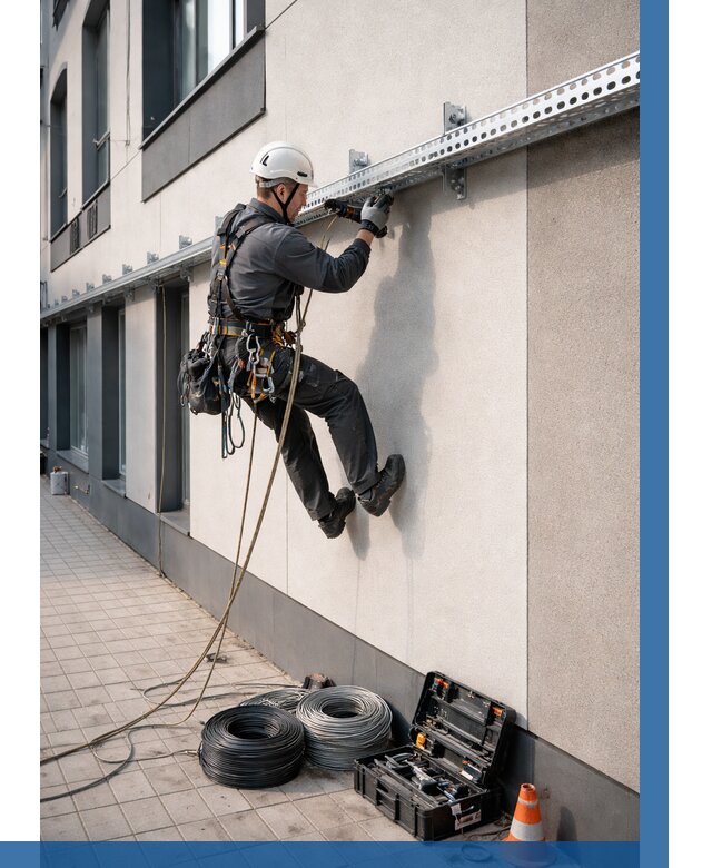 Монтаж кабельных лотков на фасаде в Чите от 1242 р. | ВЫСОТНИК-Чта