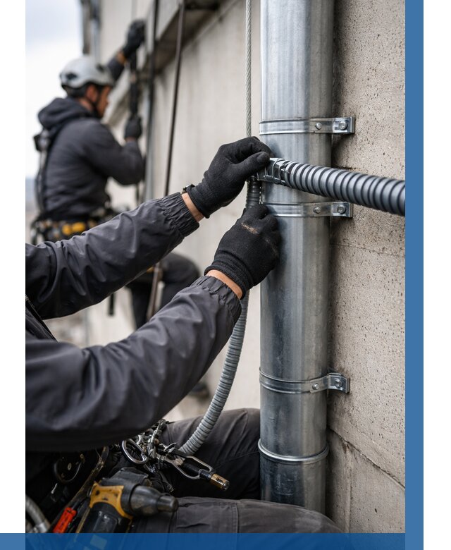 Монтаж гофры для кабеля в Чите от 311 р. | ВЫСОТНИК-Чта