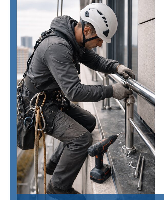 Монтаж ограждений на высоте в Чите для зданий и конструкций