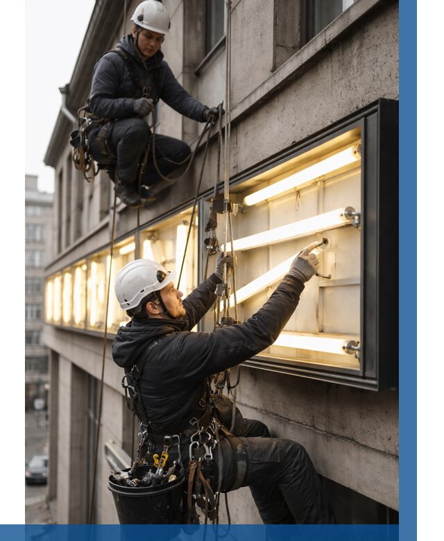 Замена ламп в вывеске в Чите под ключ от 3623 р. | ВЫСОТНИК-Чта
