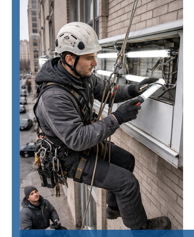 Профессиональная замена ламп в наружной вывеске в Чите