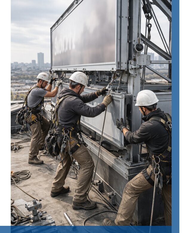 Монтаж крышной рекламной конструкции в Чите от 62100 р.|ВЫСОТНИК-Чта