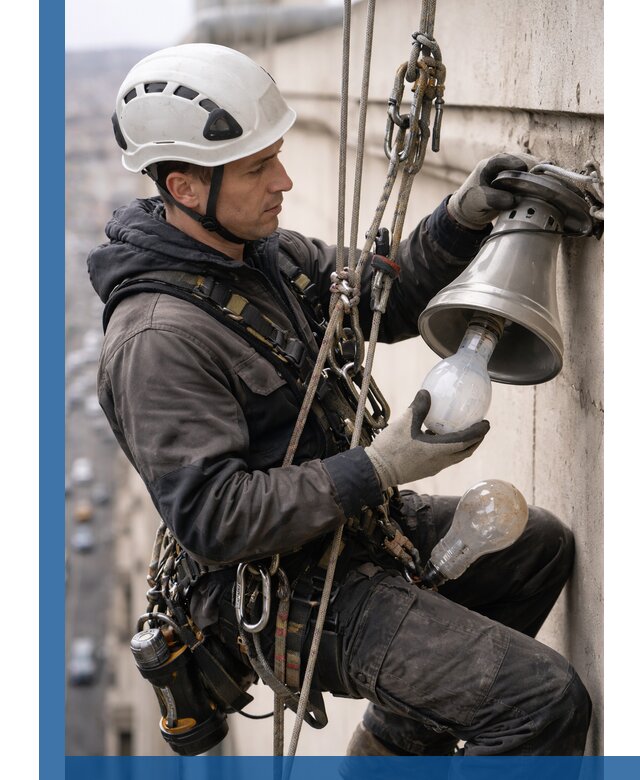 Замена ламп на высоте в Чите профессионально и быстро