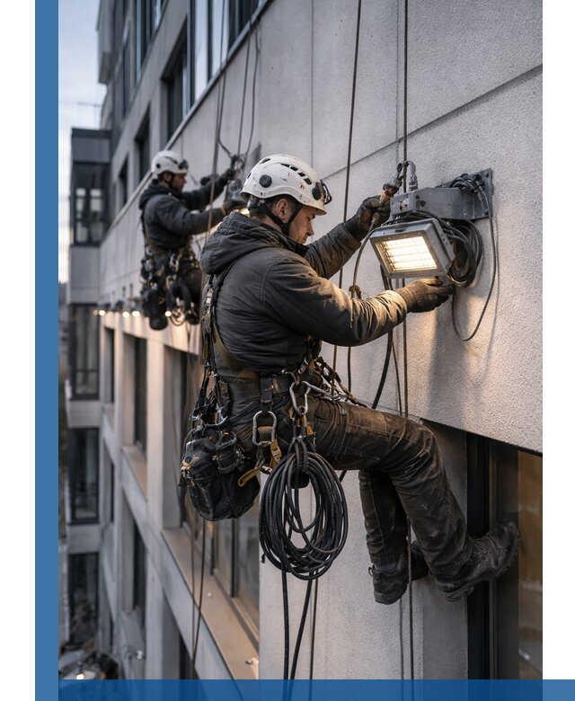 Монтаж фасадного освещения в Чите установка и подключение