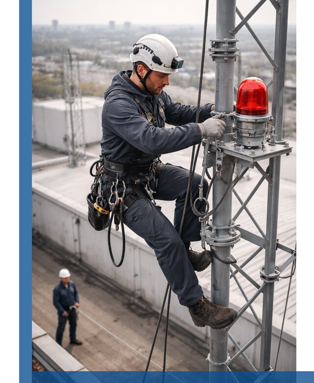 Монтаж заградительных огней и обслуживание объектов в Чите