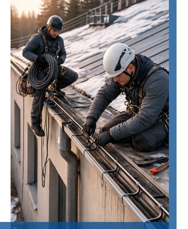 Монтаж греющего кабеля на кровле в Чите от 466 р. | ВЫСОТНИК-Чта